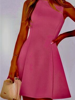 PrettyGarden Sleeveless Pink A-Line Dress Size Medium Barbiecore NWT